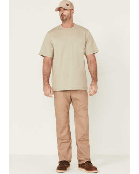 Image #2 - Hawx Men's Solid Taupe Force Heavyweight Short Sleeve Work Pocket T-Shirt , Taupe, hi-res
