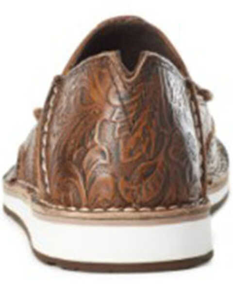 Image #3 - Ariat Women's Floral Embossed Cruiser Shoes - Moc Toe, Brown, hi-res