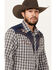 Image #2 - Roper Men's Plaid Print Embroidered Long Sleeve Pearl Snap Western Shirt, Blue, hi-res