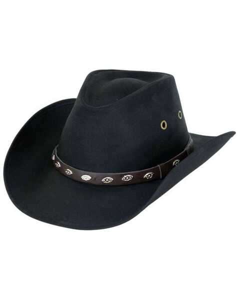 Outback Trading Co. Men's Badlands Oilskin Hat, Black, hi-res