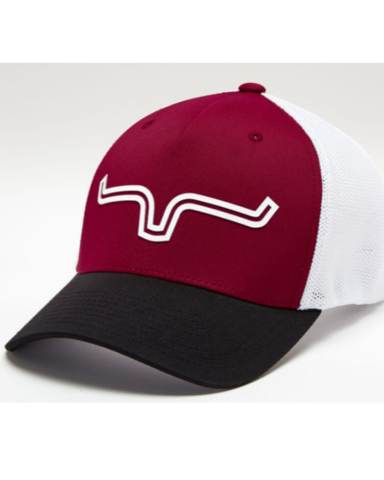 Kimes Ranch Men's Dark Red Double Trac Logo Mesh-Back Trucker Cap , Dark Red, hi-res