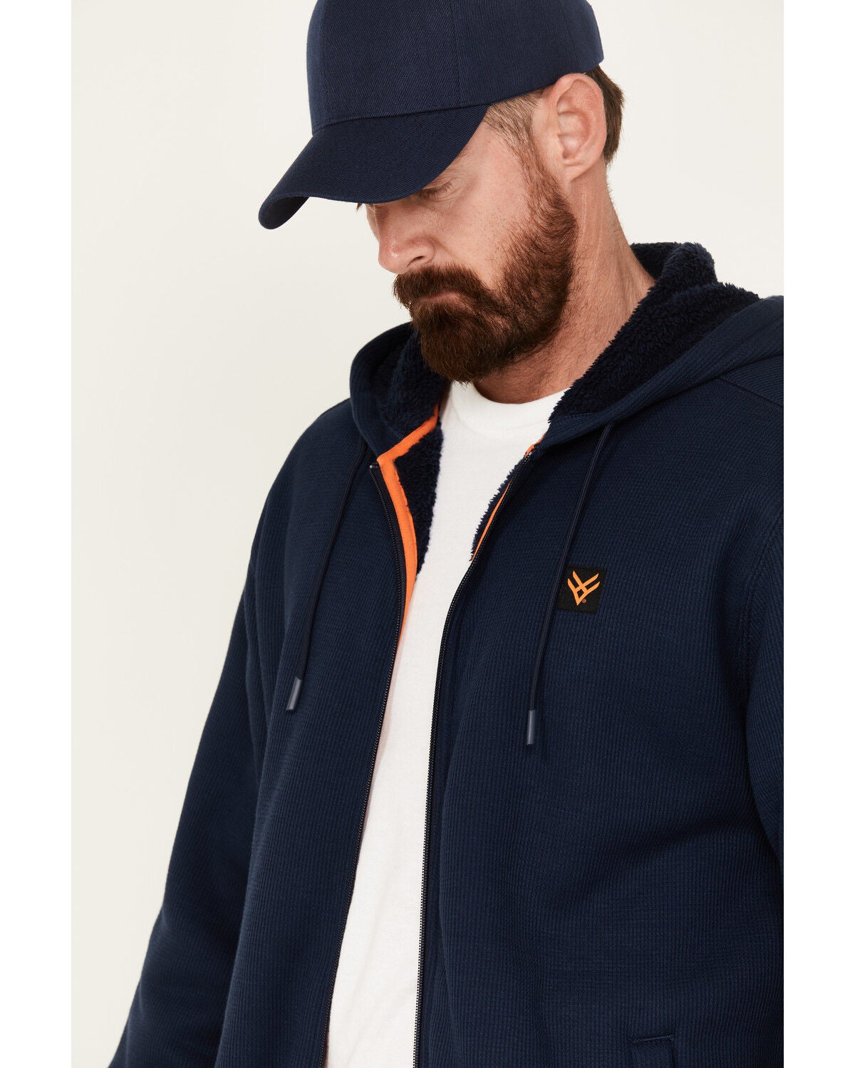 Image #2 - Hawx Men's Thermal Sherpa Lined Hooded Work Jacket, Navy, hi-res