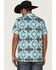 Image #4 - Rock & Roll Denim Men's Boot Barn Exclusive Southwestern Print Short Sleeve Polo Shirt, Teal, hi-res