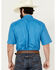 Image #4 - Ariat Men's VentTek Diamond Geo Print Short Sleeve Button-Down Performance Western Shirt - Tall, Blue, hi-res