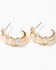 Image #3 - Shyanne Women's Puffy Heart Earring Set - 5 Piece, Gold, hi-res