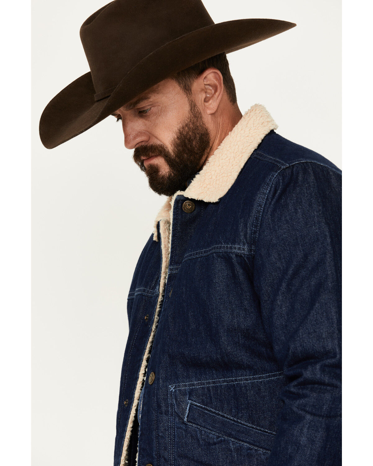 Image #2 - Cody James Men's Sherpa Lined Denim Bomber Jacket, Blue, hi-res