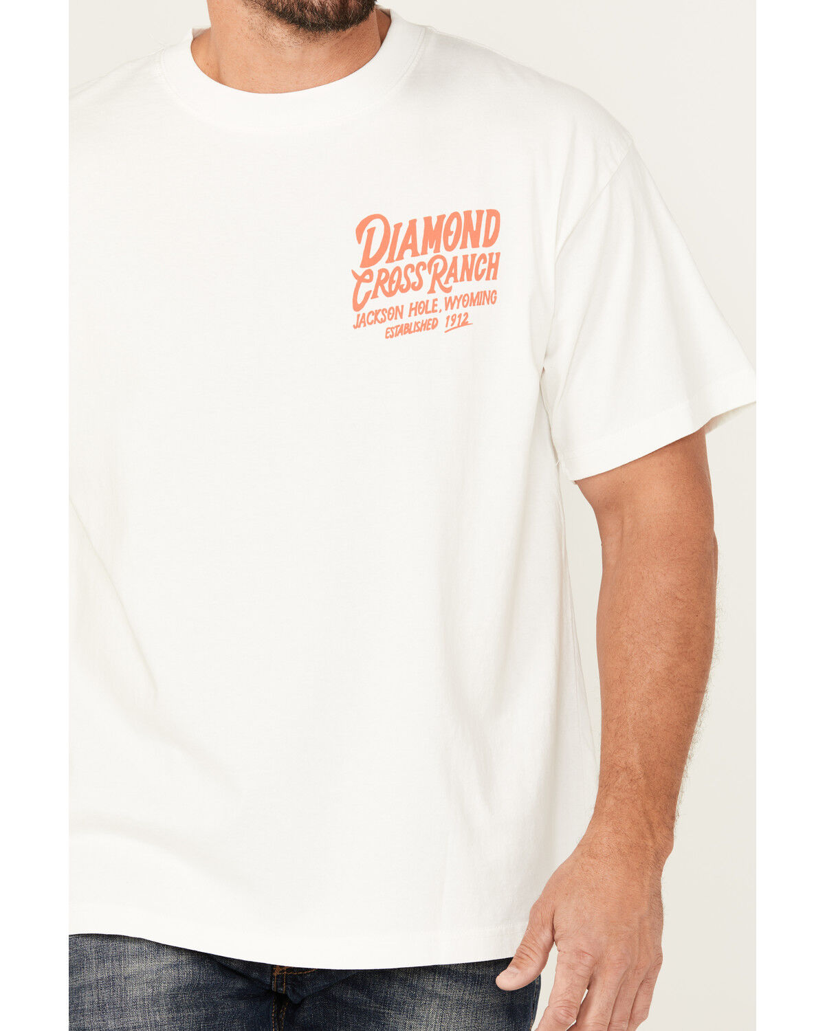 Image #3 - Diamond Cross Ranch Men's Buck Yeah Short Sleeve Graphic T-Shirt, White, hi-res