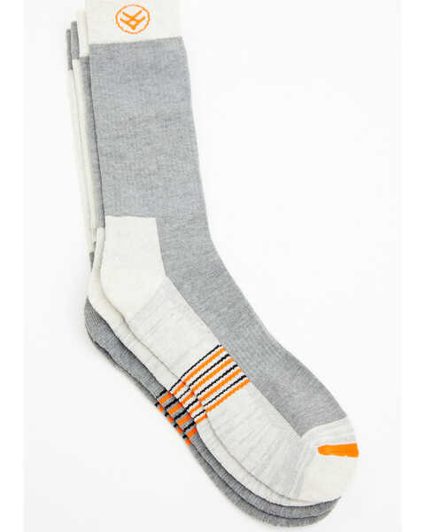 Image #2 - Hawx Men's Bodie Merino Wool Boot Socks - 2-Pack , Heather Grey, hi-res