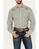 Image #3 - Roper Men's Plaid Print Embroidered Long Sleeve Pearl Snap Western Shirt, Teal, hi-res