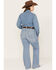Image #3 - Ariat Women's R.E.A.L. Light Wash Mid Rise Regina Flare Jeans - Plus, Blue, hi-res