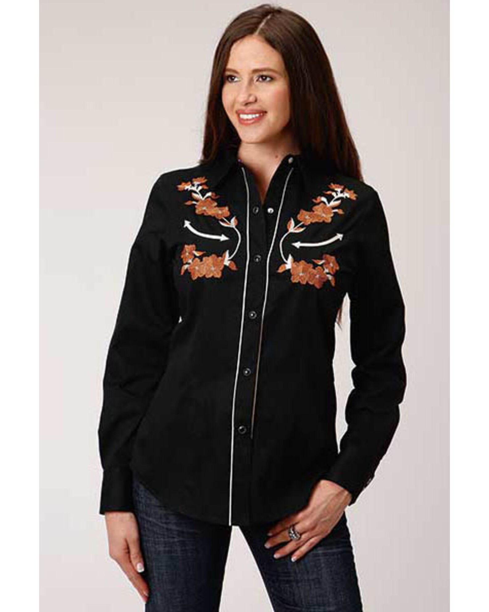 Womens western shirt with embroidery online