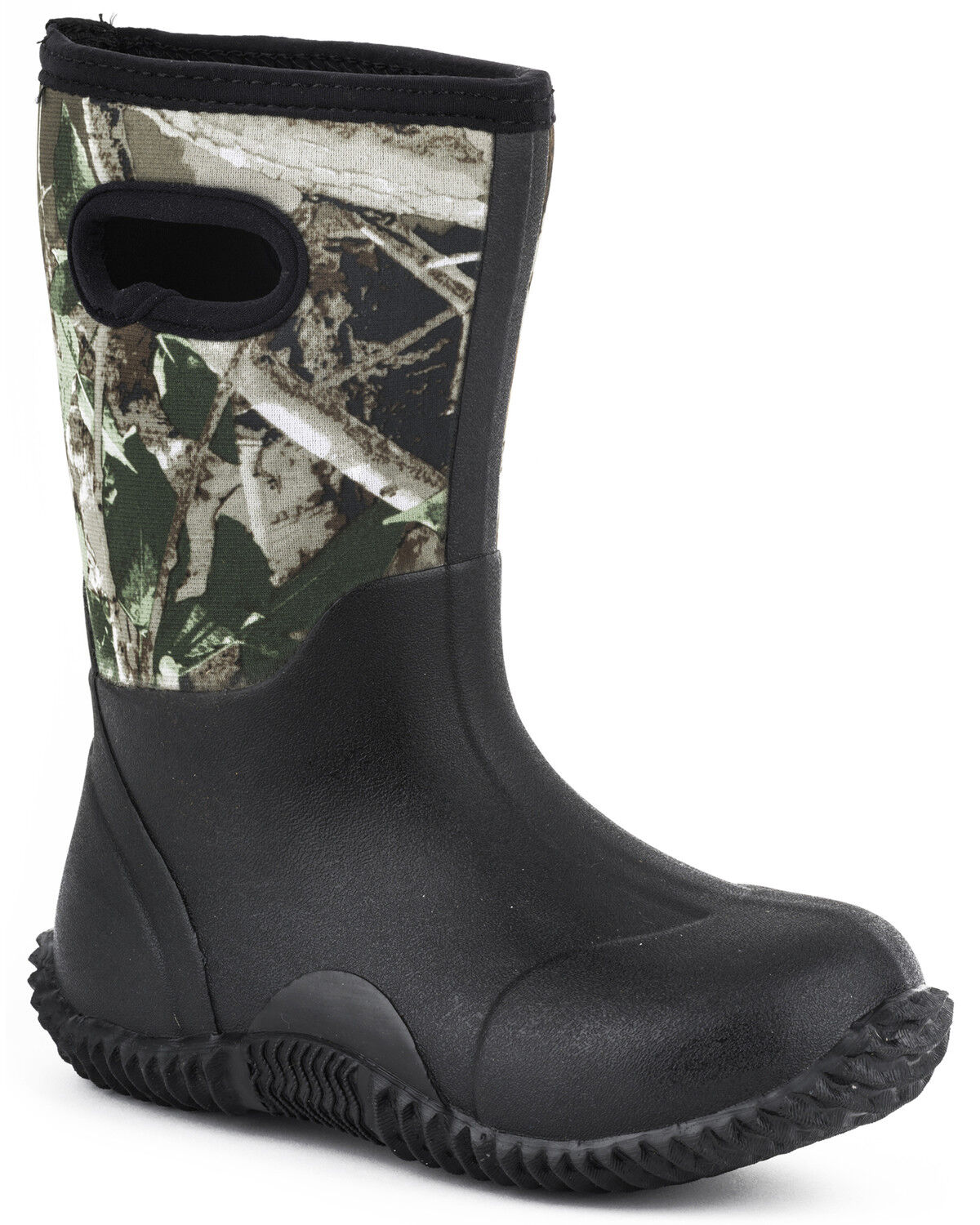 Image #1 - Roper Boys' Camo Neoprene Boots - Round Toe, Black, hi-res