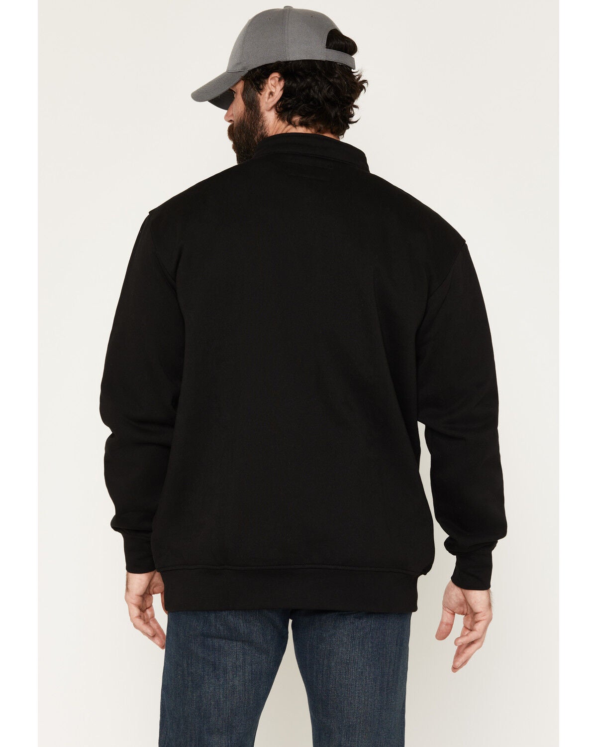 Image #4 - Forge Workwear Men's FR 1/4 Zip Work Pullover Sweater, Black, hi-res