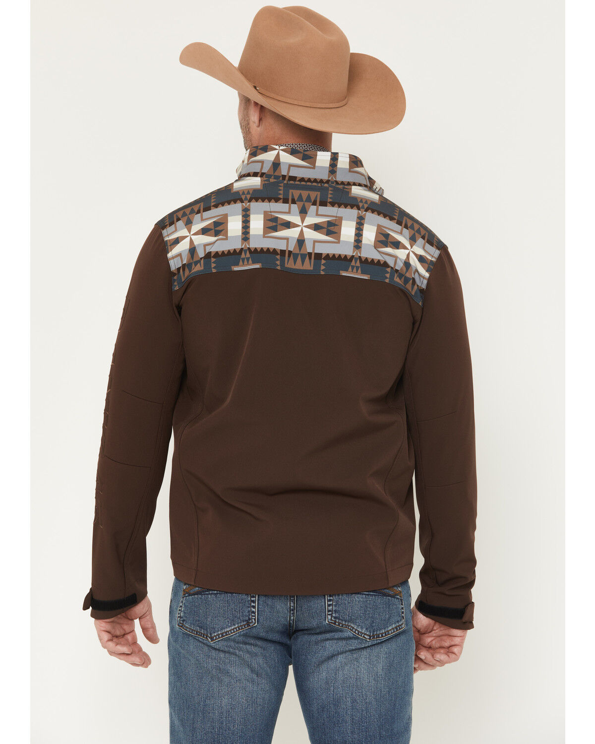 Image #4 - RANK 45® Men's Cheneka 2.0 Colorblock Southwestern Print Softshell Jacket, Brown, hi-res