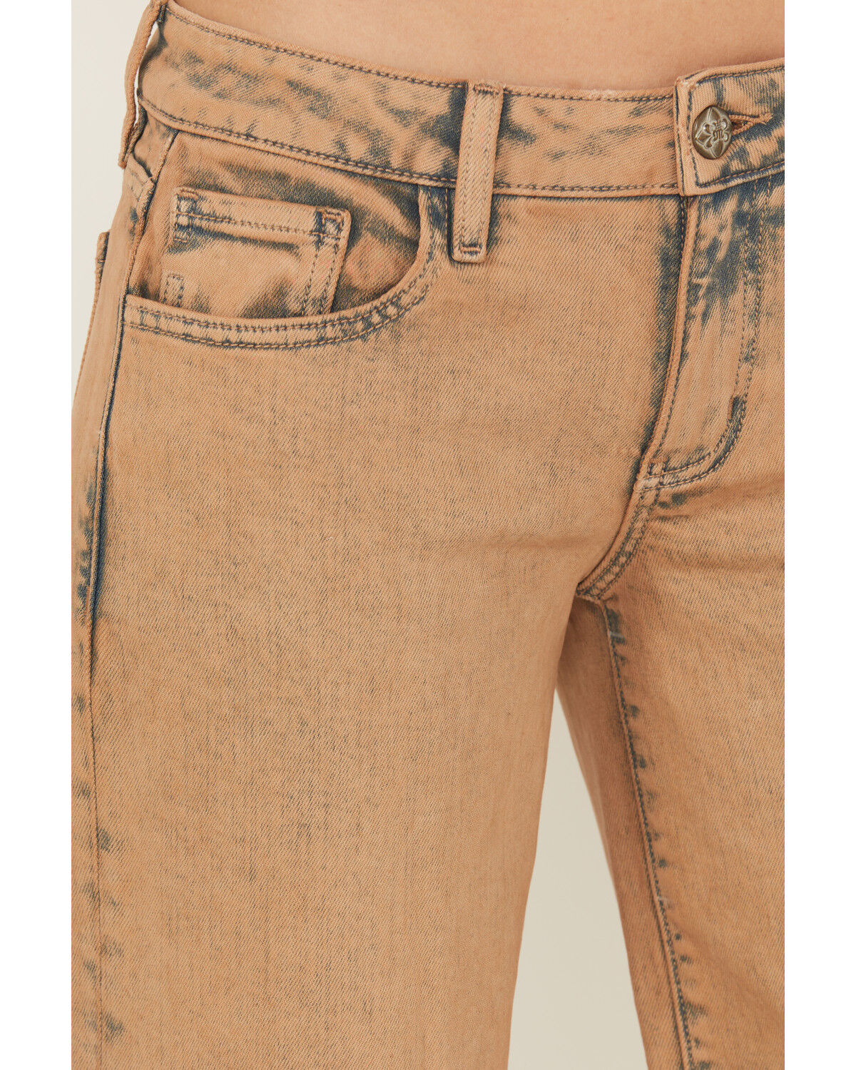 Image #2 - Miss Me Women's Mid Rise Wide Leg Stretch Denim Jeans, Brown, hi-res