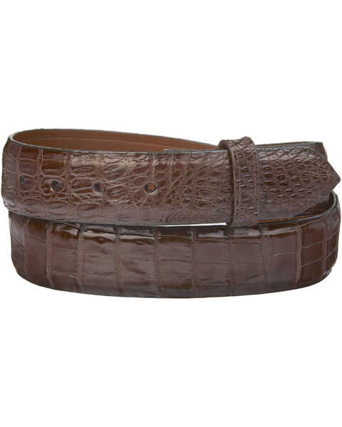 Image #2 - Lucchese Men's Sienna Caiman Ultra Belly Leather Belt, Sienna, hi-res