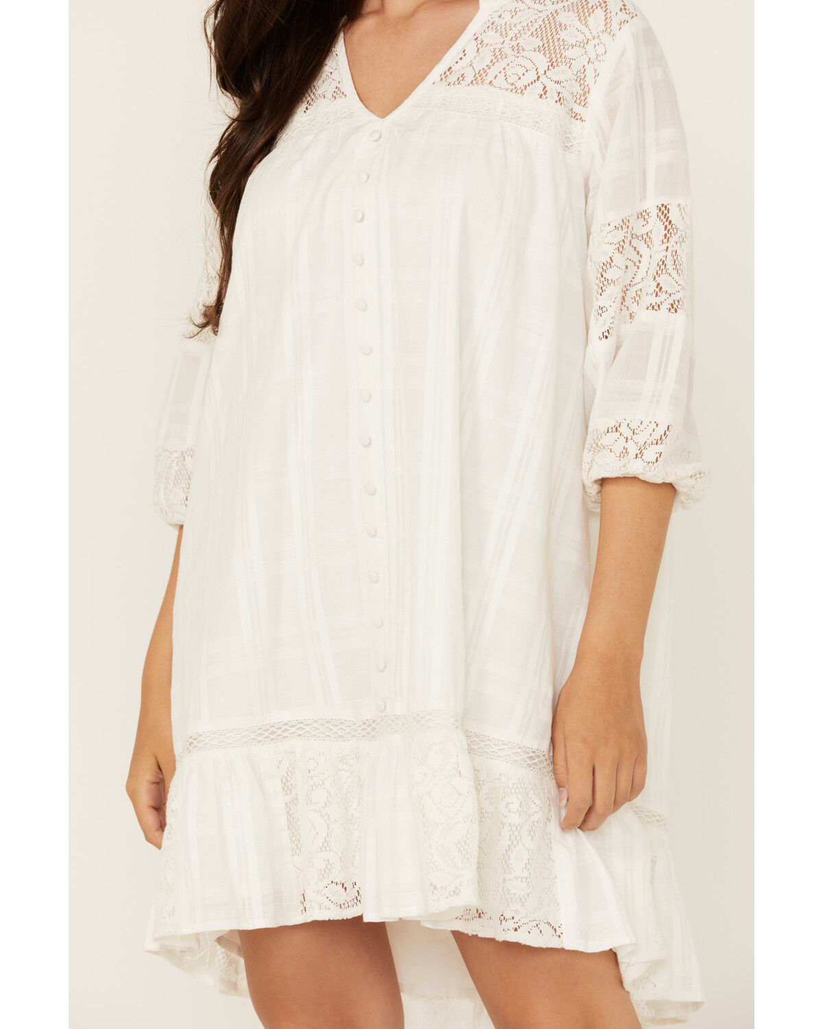 Image #4 - Shyanne Women's Crochet Patchwork Mini Dress, White, hi-res