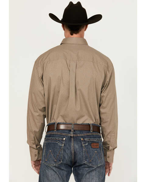 Image #4 - George Strait by Wrangler Men's Geo Print Long Sleeve Button-Down Shirt, Tan, hi-res