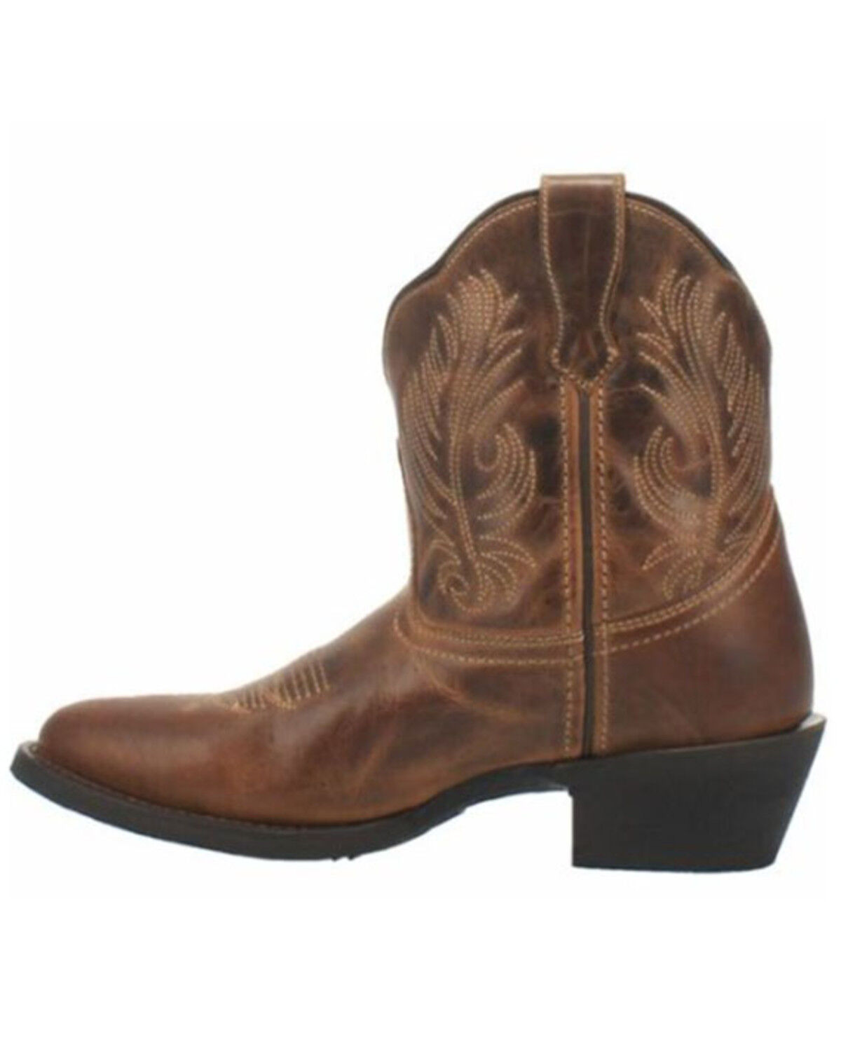 Image #3 - Laredo Women's Brown Shortie Western Booties - Round Toe, Brown, hi-res