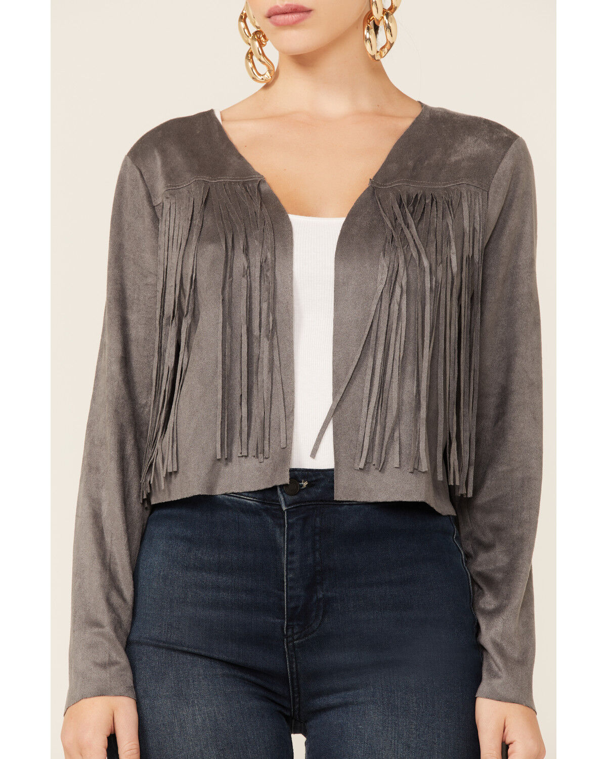 Image #4 - Vocal Women's Fringe Suede Jacket, , hi-res