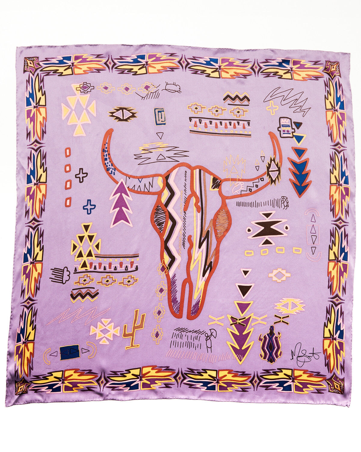Image #1 - Idyllwind Women's Stockdale Purple Silk Bandana, Natural, hi-res