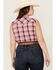 Image #4 - Roper Women's Classic Plaid Print Sleeveless Western Snap Shirt - Plus, Red, hi-res