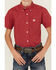 Image #3 - Cinch Boys' Geo Print Short Sleeve Button-Down Western Shirt, Red, hi-res