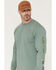 Image #1 - Carhartt Men's Deerborn Logo Loose Fit Long Sleeve Graphic T-Shirt, Sage, hi-res