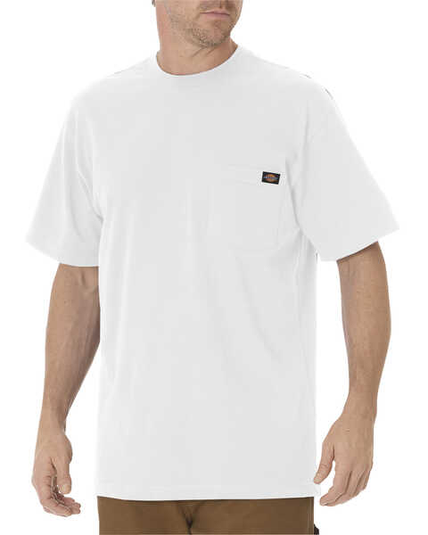 Image #1 - Dickies Men's Solid Heavyweight Short Sleeve Work T-Shirt - Big & Tall, White, hi-res