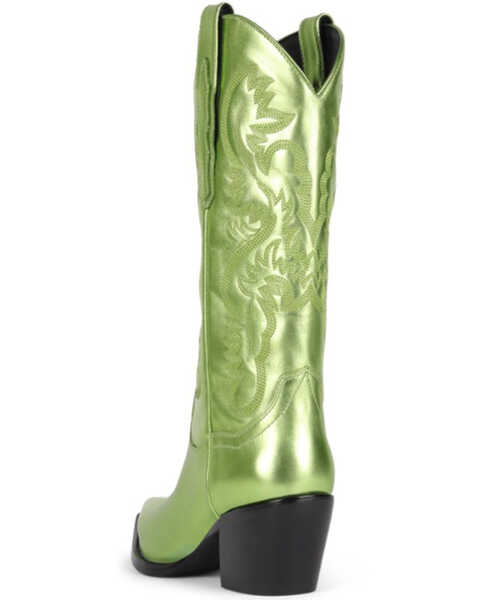 Image #4 - Jeffrey Campbell Women's Dagget Metallic Western Boots - Snip Toe , Green, hi-res