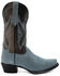 Image #2 - Ferrini Women's Holly Suede Western Boot - Snip Toe, Blue, hi-res