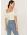 Image #3 - Flying Tomato Women's Lace Rouched Front Crop Top , , hi-res
