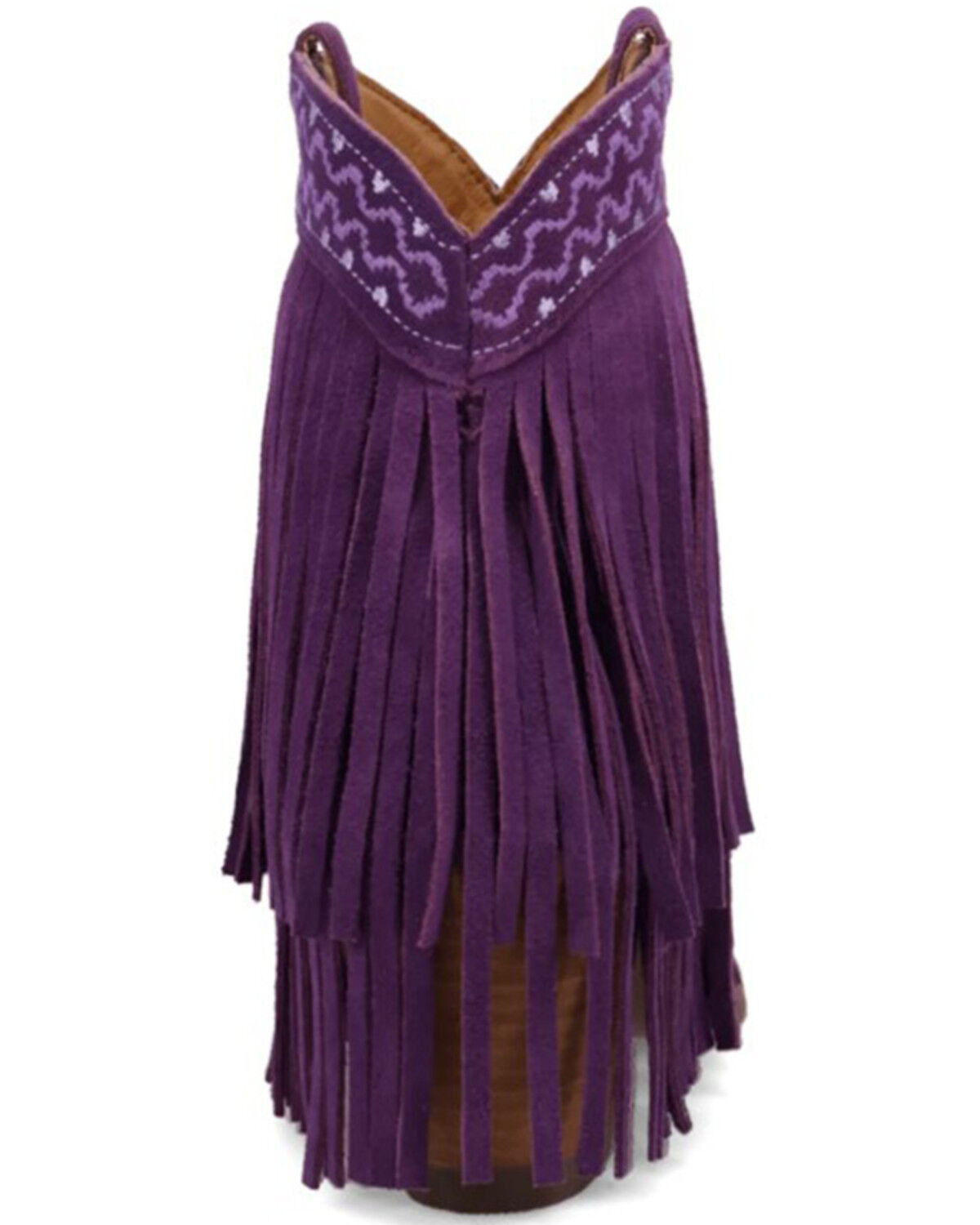 Image #5 - Dingo Women's Tapadero Suede Fringe Western Booties - Round Toe, Purple, hi-res