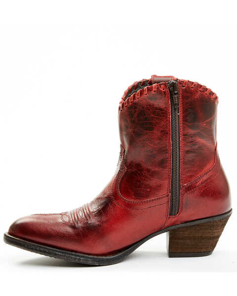 Image #3 - Shyanne Women's Sawyer Omaha Goat Western Fashion Booties - Round Toe , Red, hi-res