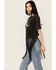 Image #2 - Rock & Roll Denim Women's Hat Short Sleeve Fringe Graphic Tee, Black, hi-res