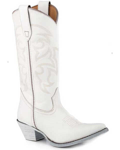 Roper Women's Barclay Western Boots - Pointed Toe , White, hi-res