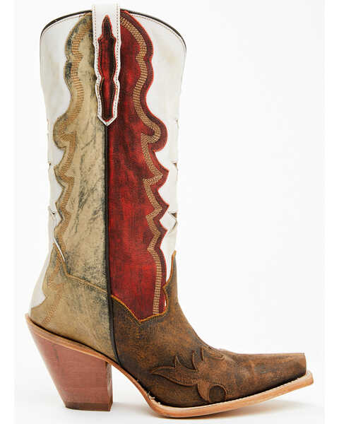 Image #2 - Dan Post Women's Senorita 13" Star Overlay Western Boots - Snip Toe, Multi, hi-res