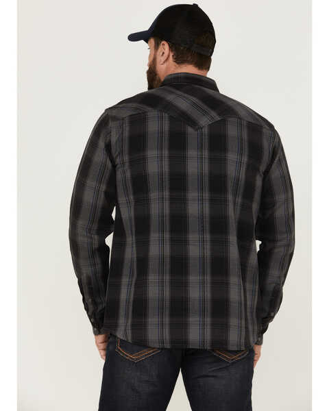 Image #4 - Ariat Men's Harrold Plaid Long Sleeve Snap Western Flannel Shirt  , Black, hi-res