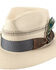Image #1 - Bullhide Natural Mediterranean Feather Fedora Straw Hat, Natural, hi-res