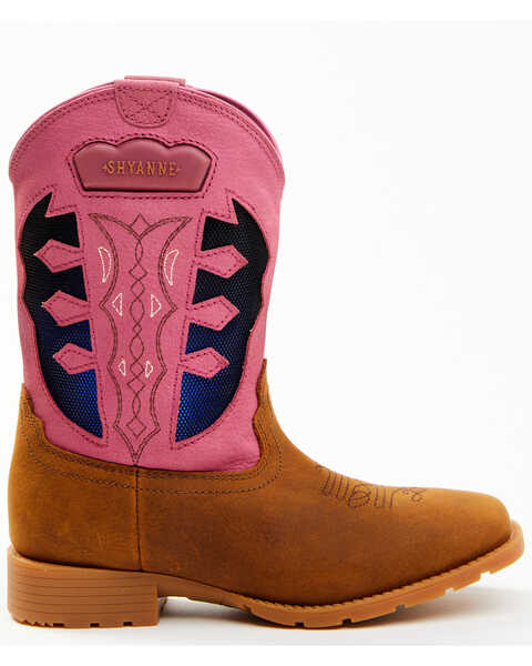 Image #2 - Shyanne Girls' Light-Up Western Boots - Round Toe, Pink, hi-res