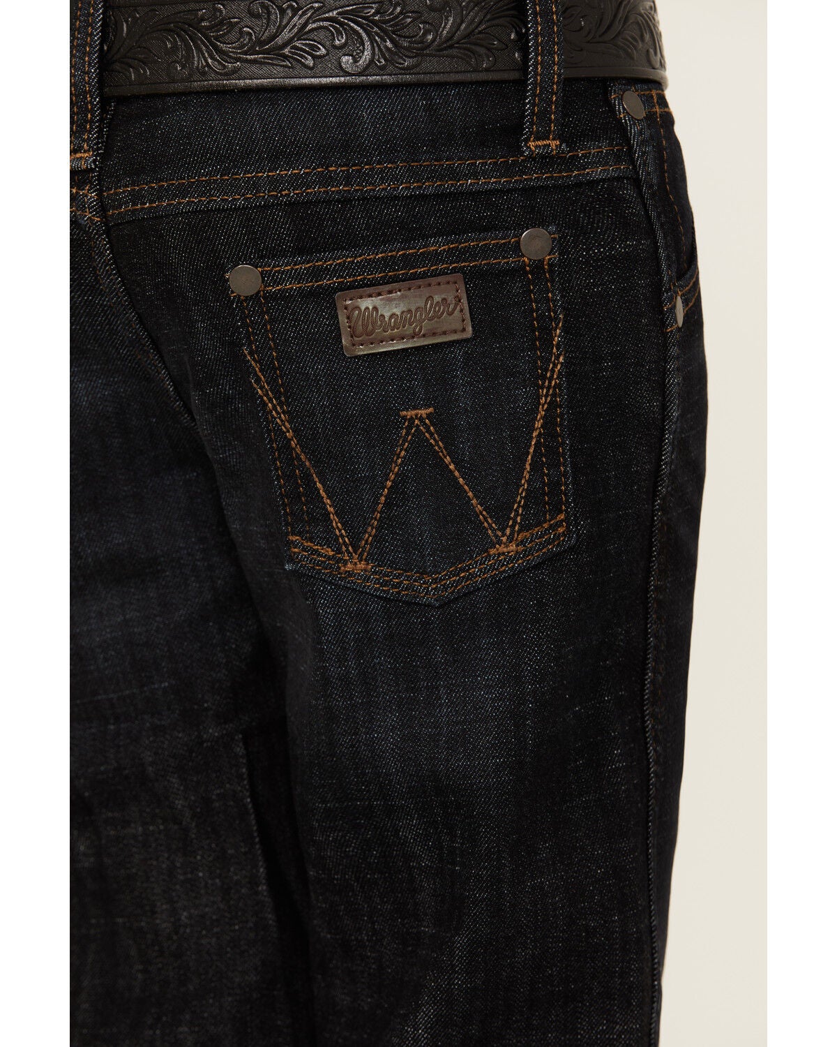Image #4 - Wrangler Retro Little Boys' Dark Wash Dax Slim Bootcut Jeans, Dark Wash, hi-res