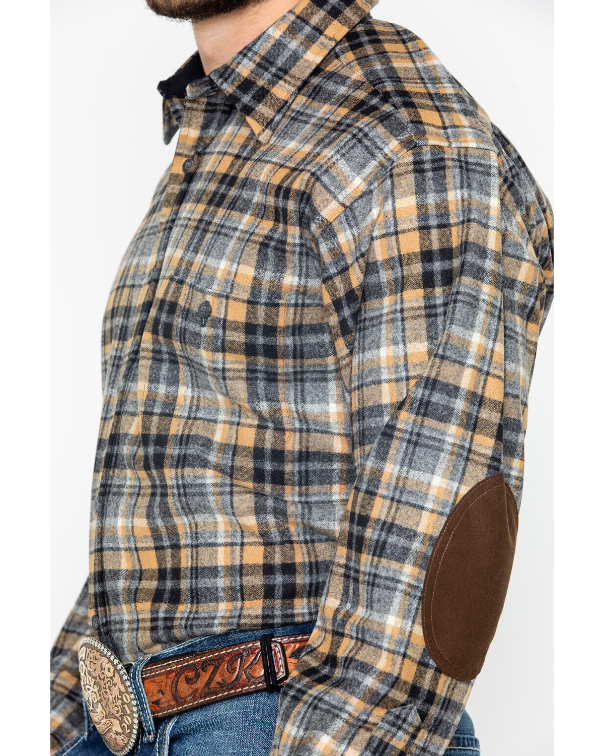 Image #4 - Pendleton Men's Harley Plaid Print Trail Long Sleeve Flannel Shirt, Tan, hi-res