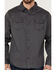 Image #4 - Brothers and Sons Men's Weathered Twill Solid Long Sleeve Button-Down Western Shirt, Charcoal, hi-res