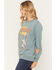 Image #2 - Wrangler Women's Desert Graphic Crew Neck Sweatshirt, Teal, hi-res