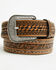 Image #1 - Cody James Men's Keaton Basketweave Tooled Leather Belt, Tan, hi-res