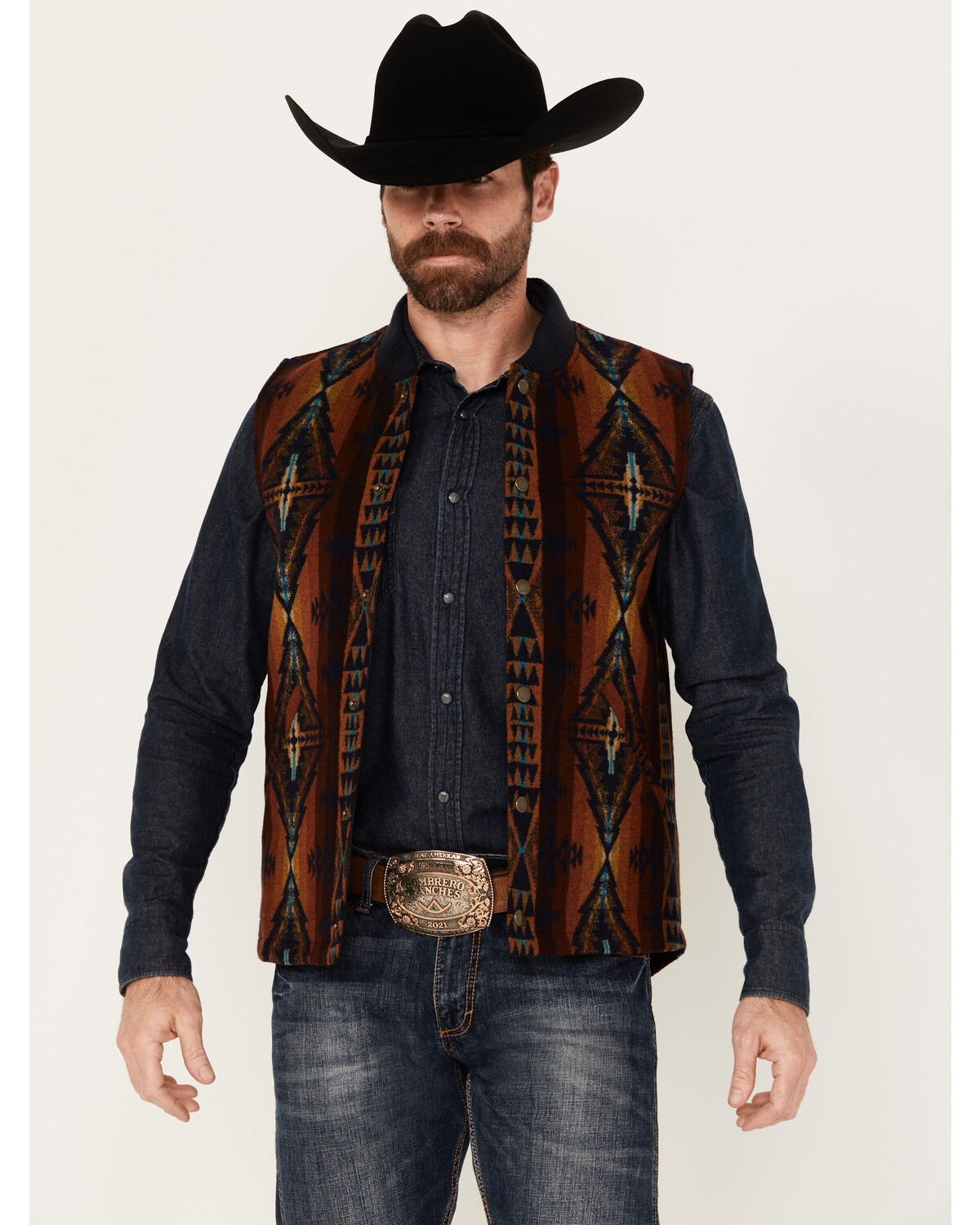 Pendleton Men's Parkdale Multicolor Snap Vest - Country