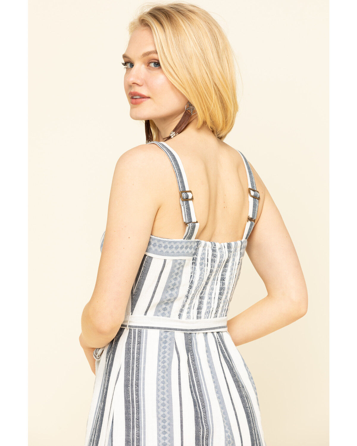 Image #5 - Others Follow Women's Stripe Button Front Clark Mini Dress, Blue, hi-res