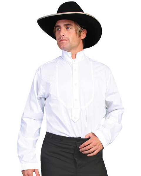 Image #1 - Rangewear by Scully Men's High Collar Bib Front Shirt, White, hi-res
