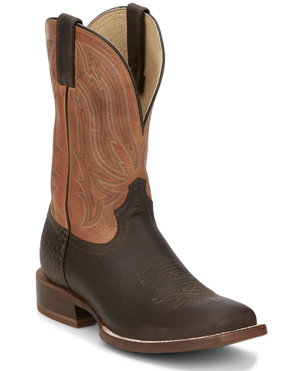 Image #1 - Tony Lama Men's Arena Asher Western Boots - Broad Square Toe, Brown, hi-res