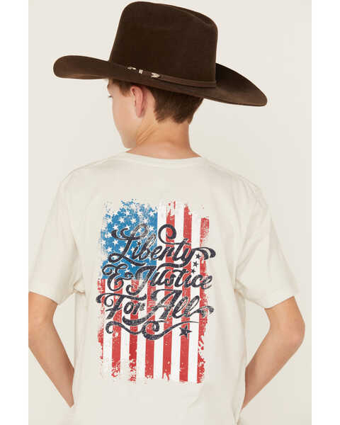 Image #4 - Cody James Boys' Justice For All Short Sleeve Graphic T-Shirt , Silver, hi-res